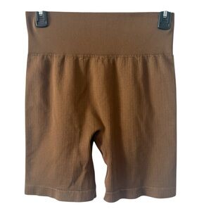 OQQ Brown Ribbed Women's Shorts size large